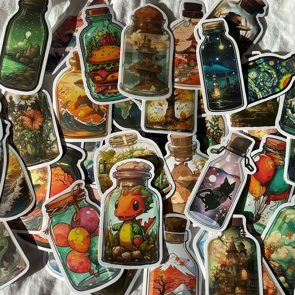 49 Jar Stickers for scrapbooking, journaling, etc - Picture 1 of 4